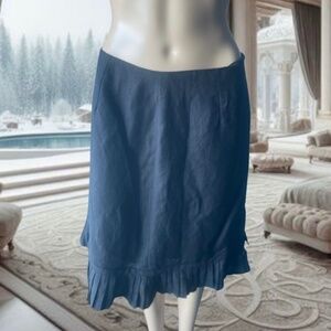 Beautiful Designer Larry Levine Black Linen pleated skirt sz 10 NWOT lined